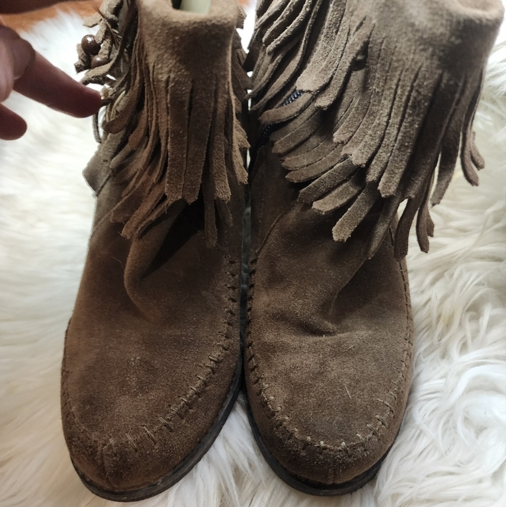 Hippy Western Fringed Booties 7.5 View 5